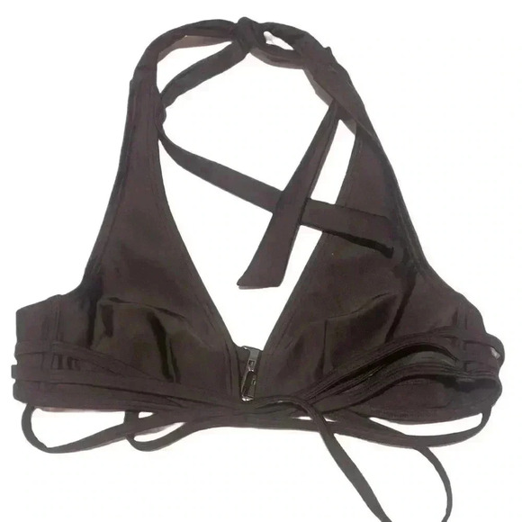 Never worn Wolf @whistle 2piece triangle black hi cut strappy sexy bikini UK10/M - Picture 3 of 5